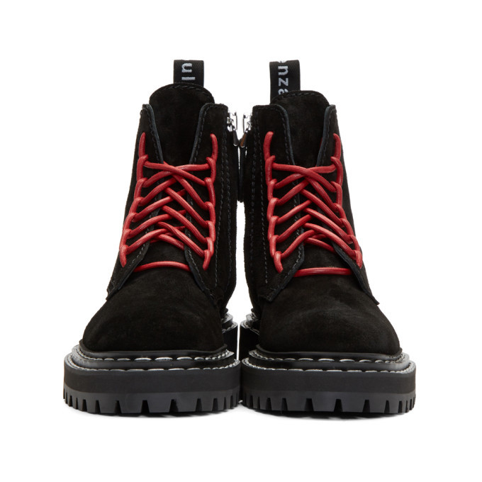 Proenza Schouler Black Suede Lace Up Boots Proenza Schouler