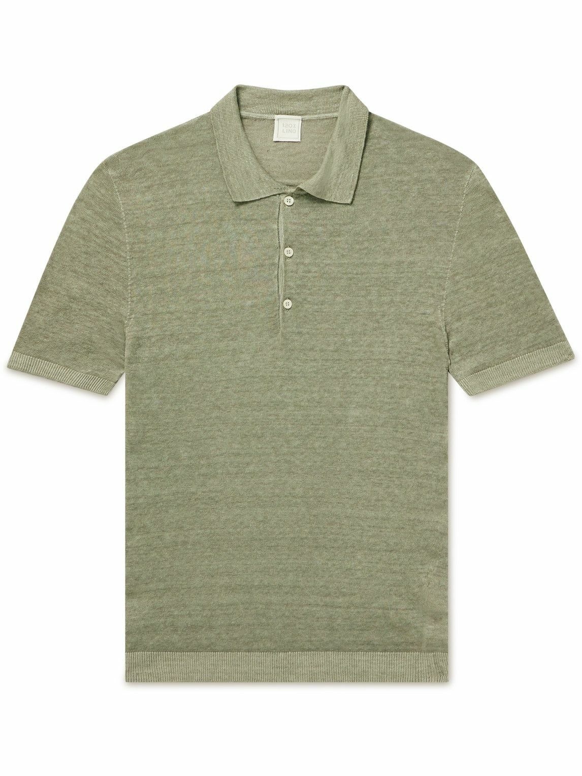 120% - Linen Polo Shirt - Green 120%