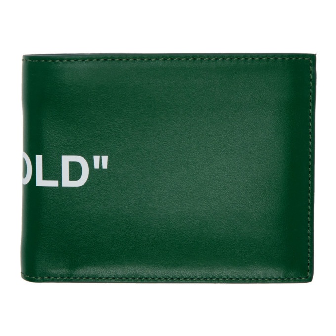 Photo: Off-White Green Quote Bifold Wallet