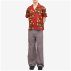 Bode Men's Marigold Wreath Vacation Shirt in Red