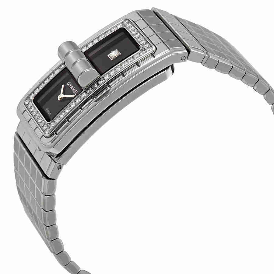 Chanel Code CoCo Black Lacquered Dial Ladies Diamond Watch H5145