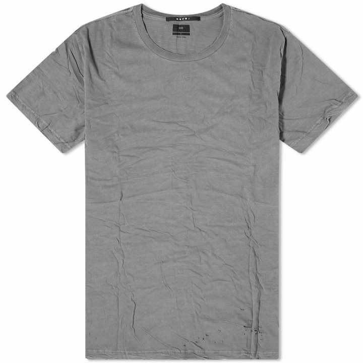 Photo: Ksubi Men's Sioux Distressed T-Shirt in Vintage Grey