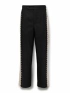 BODE - Straight-Leg Lace-Trimmed Wool Trousers - Black