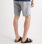 Onia - Noah Striped Linen Drawstring Shorts - Blue