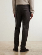 Slowear - Tapered Pleated Wool and Cashmere-Blend Suit Trousers - Brown