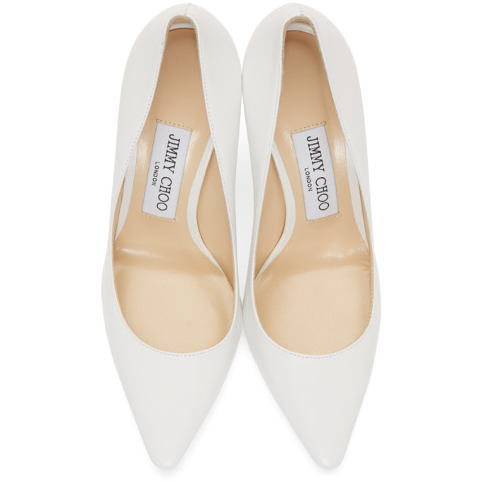 Jimmy Choo White Leather Romy 100 Heels
