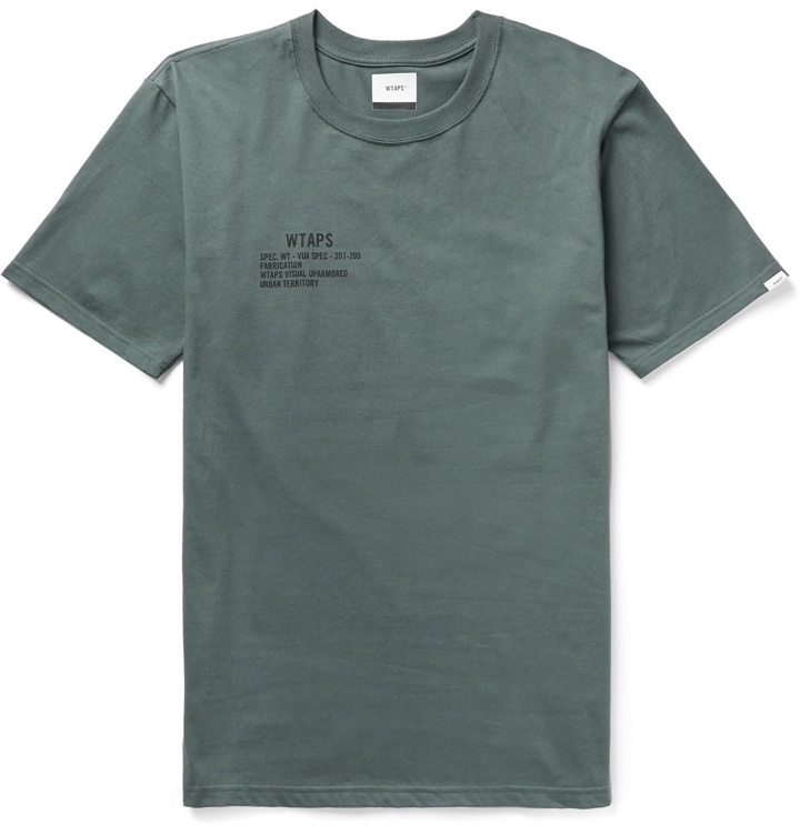 Photo: WTAPS - Logo-Print Cotton-Jersey T-Shirt - Gray