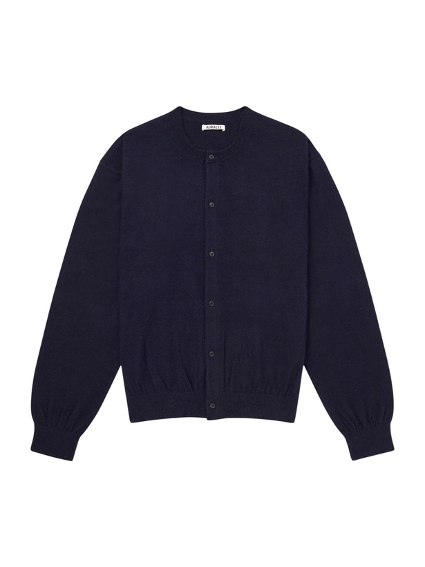 Photo: Auralee - Brushed Cashmere and Cotton-Blend Cardigan - Blue