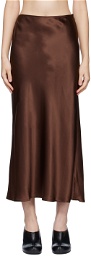 Reformation Brown Pratt Midi Skirt