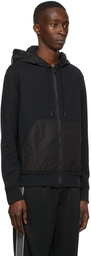 Moncler Black Recycled Jersey Zip-Up Hoodie