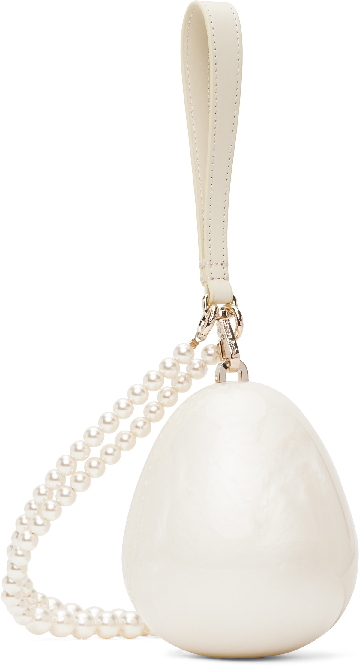 Simone Rocha Off-White Micro Pearl Egg Pouch