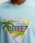 Casablanca Tennis Club Icon Screen Printed T Shirt Blue - Mens - Shortsleeves