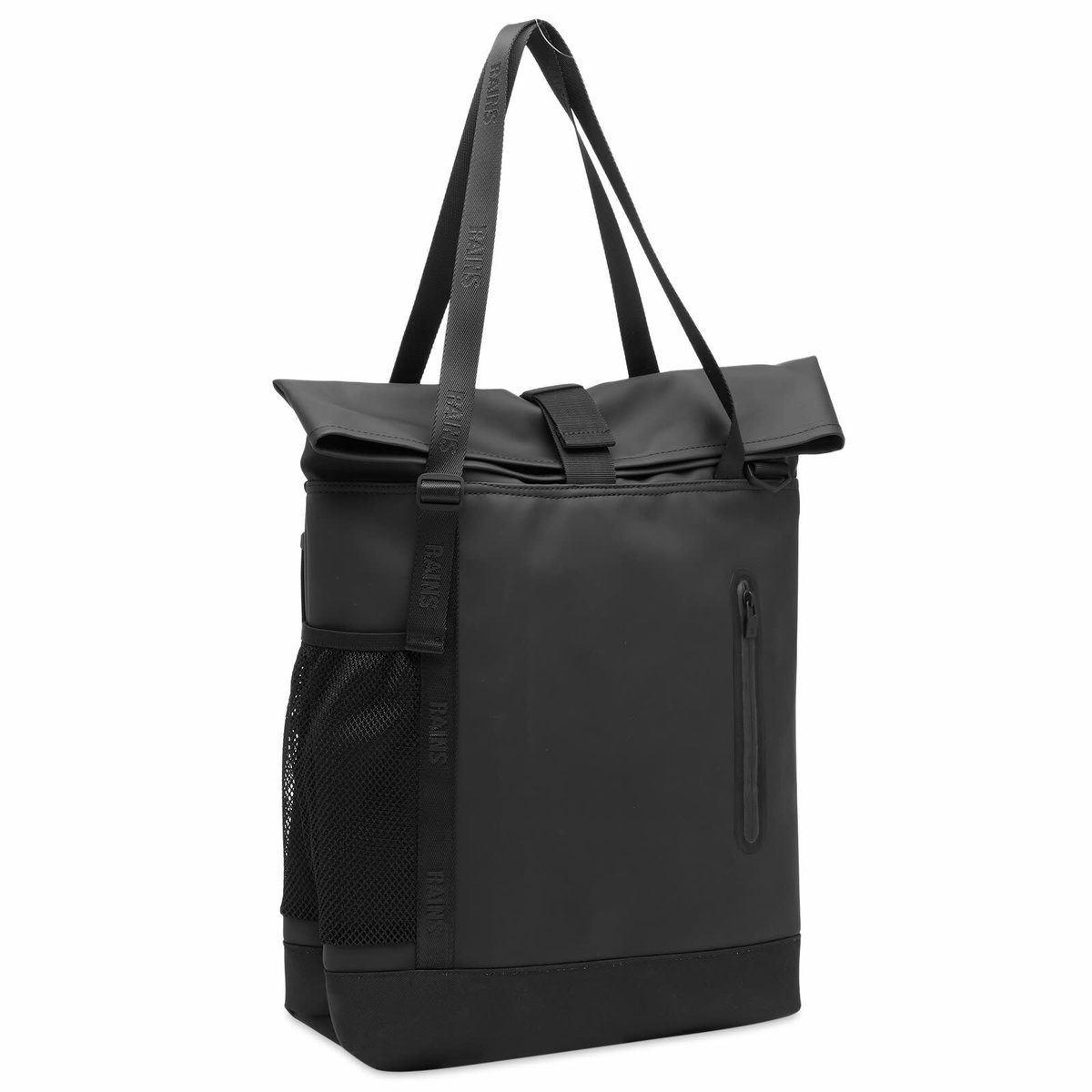Rains Men's Trail Rolltop Tote Bag in Black 