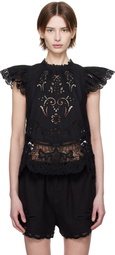 SEA NY Black Gianna Blouse