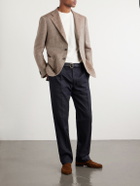 J. Mueser - Waverly Straight-Leg Cotton and Linen-Blend Twill Suit Trousers - Black