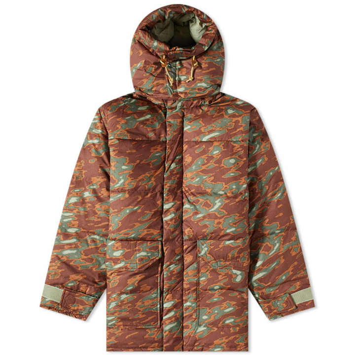 Photo: The North Face Men's M Printed 77 Brooks Range Parka Jacket in Dark Oak Glacier Camo Print