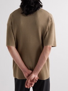 Nanushka - Javan Camp-Collar Ribbed-Knit Shirt - Brown