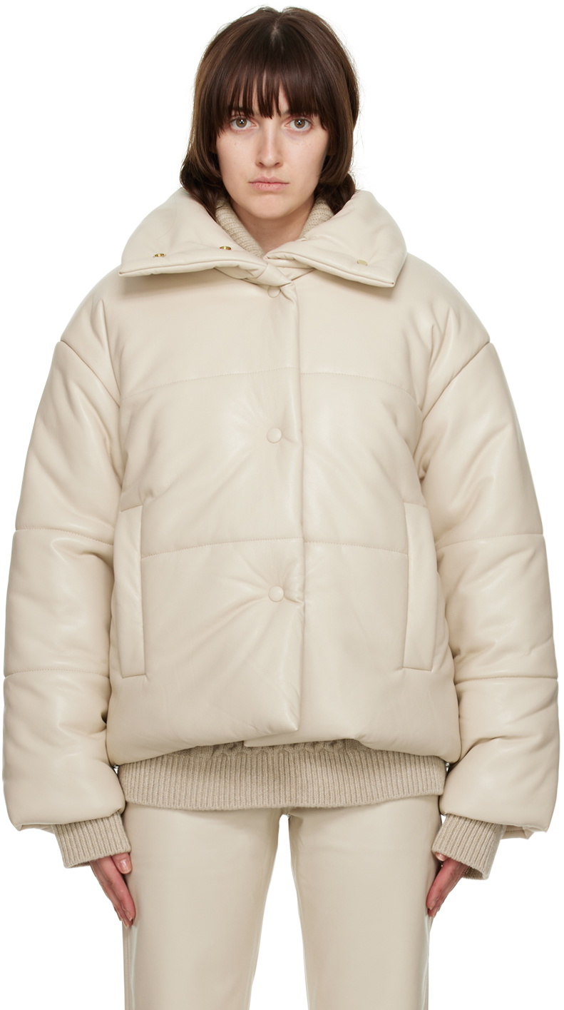Nanushka Off-White Hide Vegan Leather Jacket Nanushka