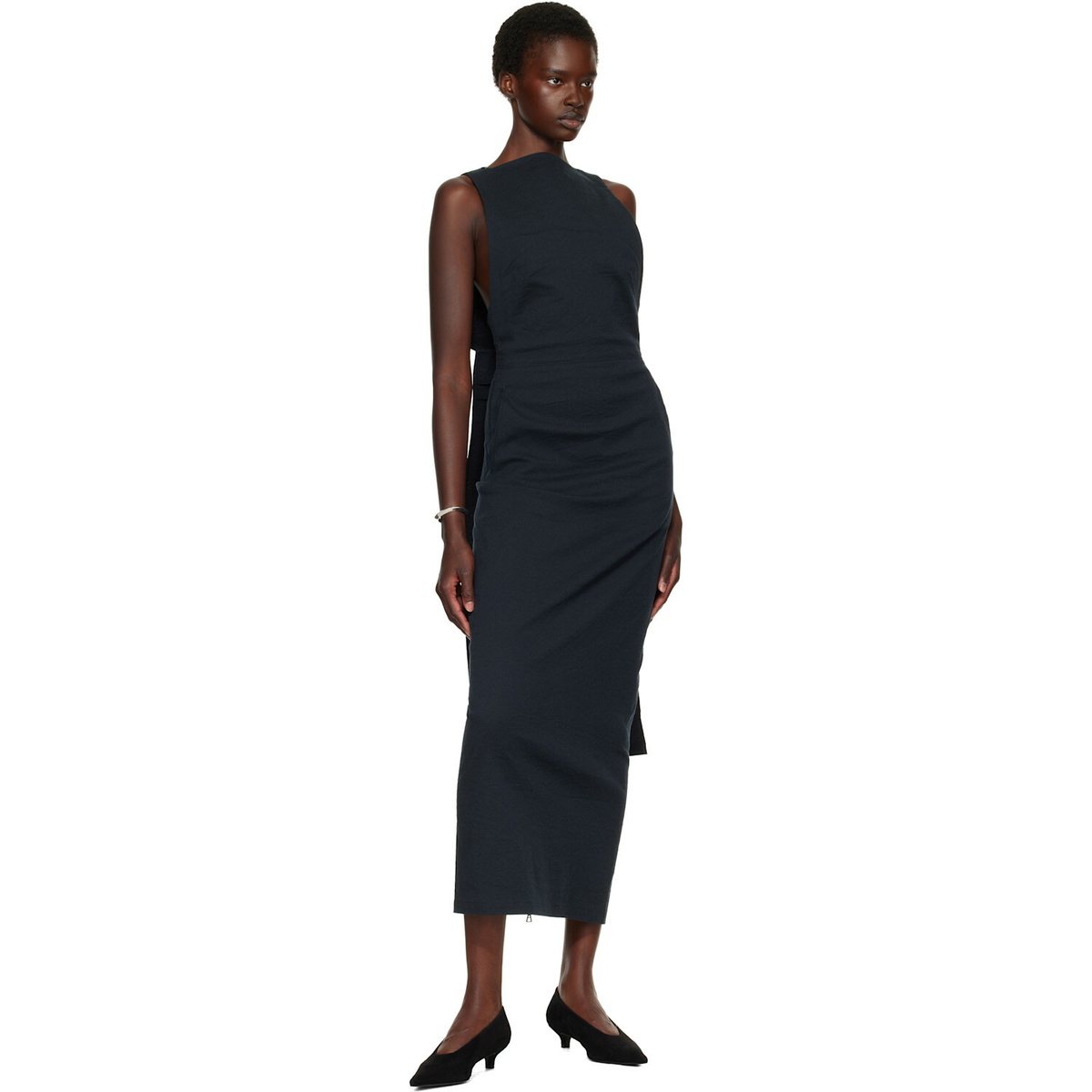 ISSEY MIYAKE Navy Allow Maxi Dress