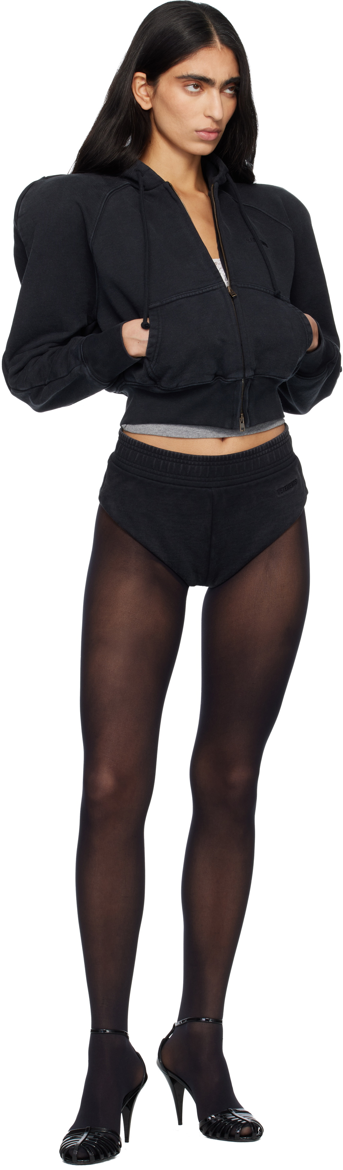 VETEMENTS Black Jersey Hot Shorts