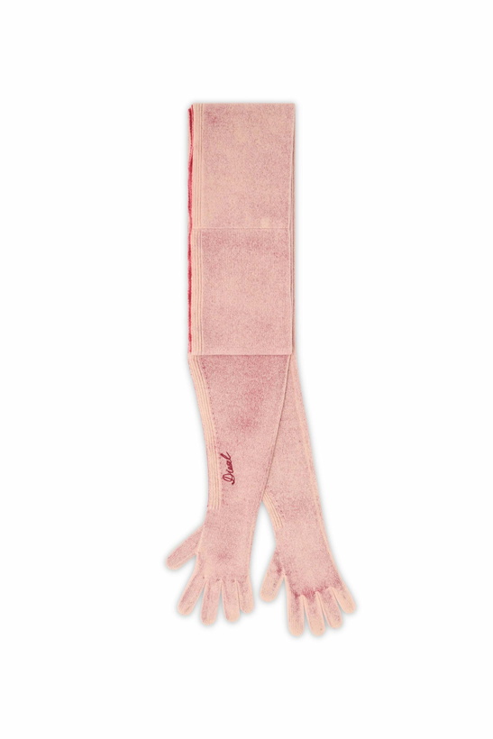 Photo: Diesel Hybrid glove-scarf in two-tone wool - Gloves - Unisex - Pink