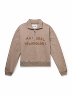 Story Mfg. - Geo Appliquéd Organic Cotton-Jersey Half-Zip Sweatshirt - Brown