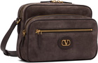 Valentino Garavani Brown Camera Case Antibes Suede Bag