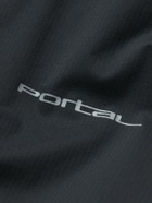 Portal - Level Alpha Logo-Print Fleece-Trimmed Recycled-Shell Jacket - Black