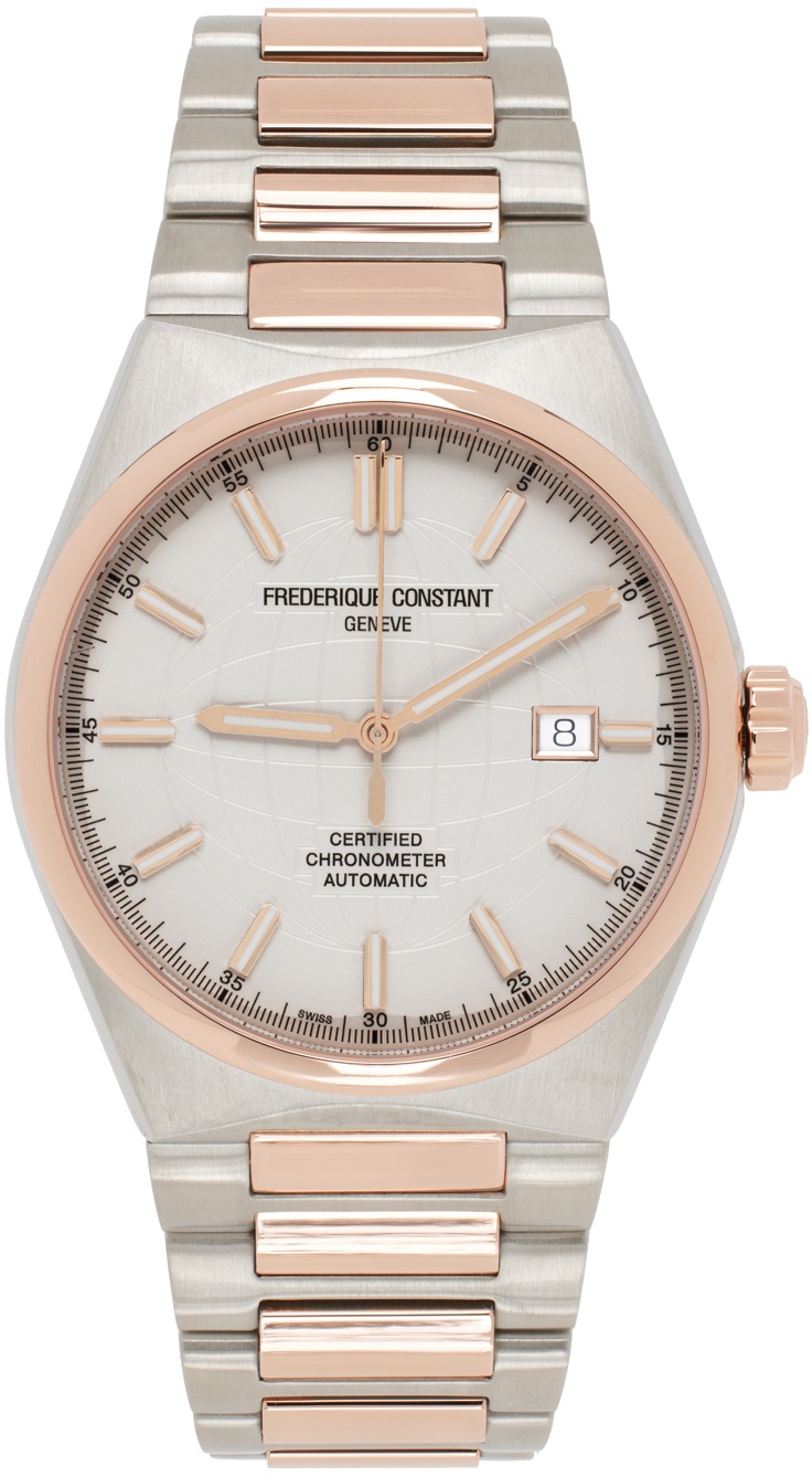 Photo: Frédérique Constant Silver & Rose Gold Highlife Automatic Watch
