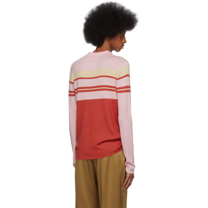 Sies Marjan Pink and Red Merino Cortez Henley Sies Marjan