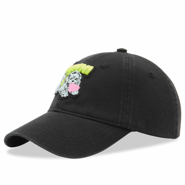 Photo: GANNI Women's Washed Cotton Canvas Puppy Cap in Washed Black 