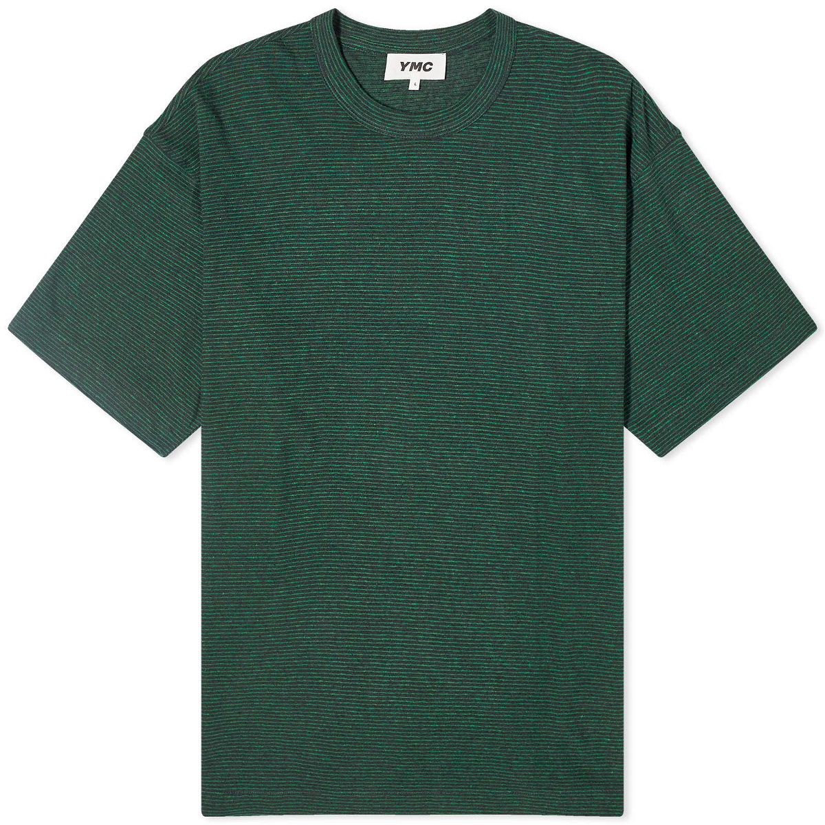 Photo: YMC Men's Tripe Stripe T-Shirt in Green Stripe