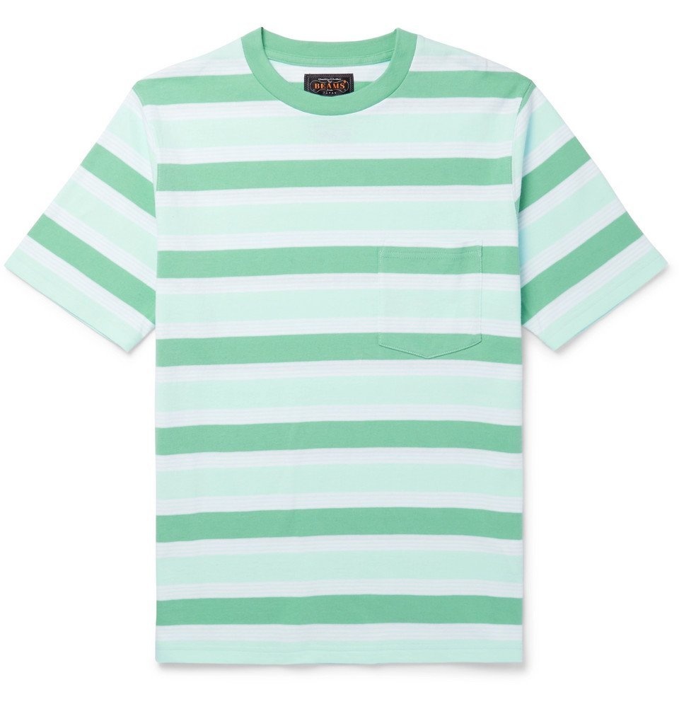 Beams Plus - Striped Cotton-Jersey T-Shirt - Men - Mint Beams Plus