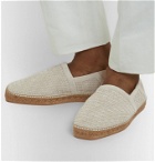 TOM FORD - Barnes Leather-Trimmed Woven Suede Espadrilles - White