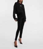 Dolce&Gabbana Logo high-rise cotton velvet leggings