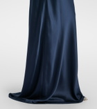 The Sei Draped one-shoulder silk charmeuse gown