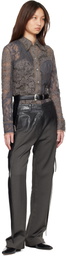 Acne Studios Gray Lace Corset Shirt