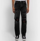 AMIRI - Distressed Stretch-Denim Jeans - Black