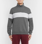 Brunello Cucinelli - Two-Tone Mélange Jersey Half-Zip Sweatshirt - Men - Gray