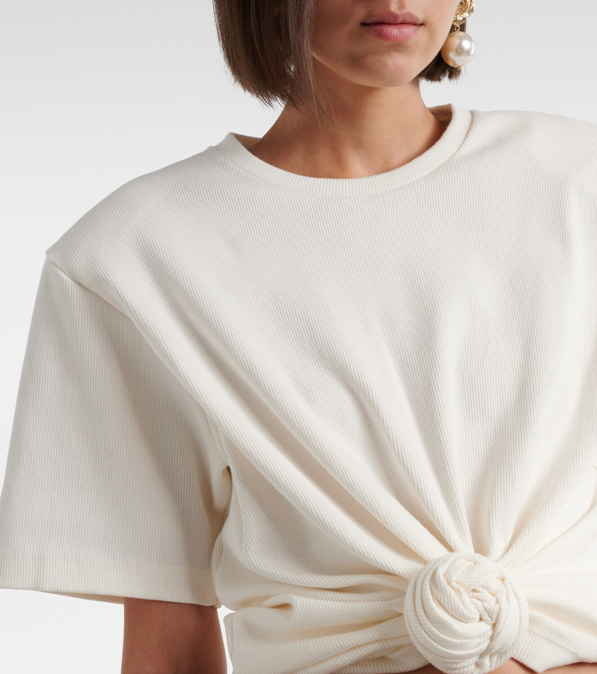 Magda Butrym Cropped cotton-blend T-shirt