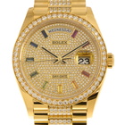 Rolex Day-Date 36 Paved Dial 18kt Yellow Gold Diamond-Set President Watch 128348DSDP