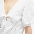 Deiji Studios Women's Tie Seamed Linen Mini Dress in White