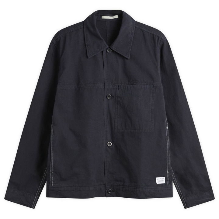 Photo: Norse Projects Men's Arresskov Compact Cotton Shirt Jacket in Dark Navy