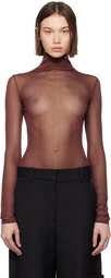 KHAITE Burgundy Tallin Bodysuit