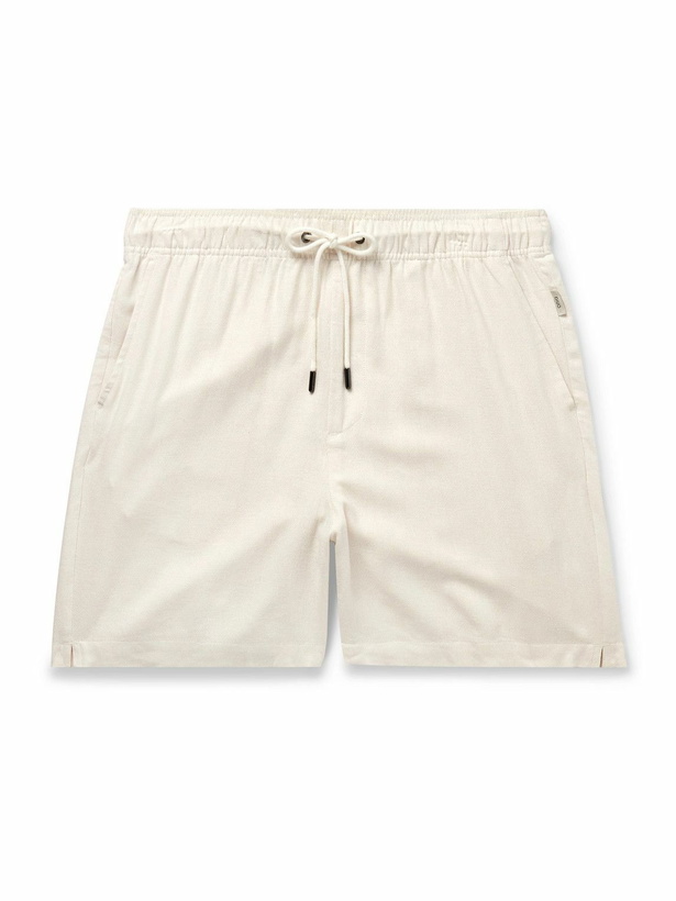 Photo: Onia - Air Straight-Leg Linen and Lyocell-Blend Drawstring Shorts - Neutrals