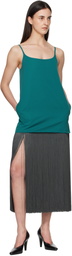ALAÏA Blue & Gray Fringed Slip Minidress