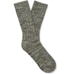 Thunders Love - Mélange Recycled Cotton-Blend Socks - Green