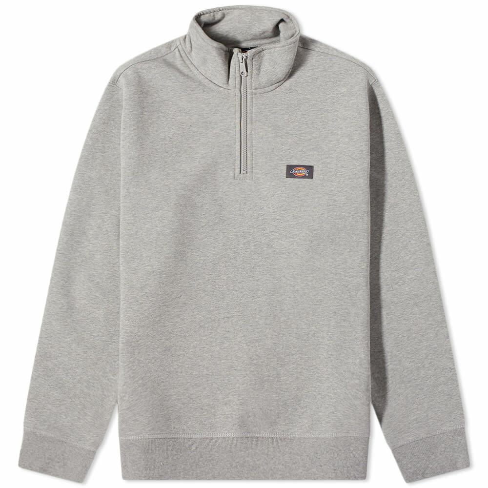 Dickies Men's Oakport Half Zip Sweat in Grey Melange