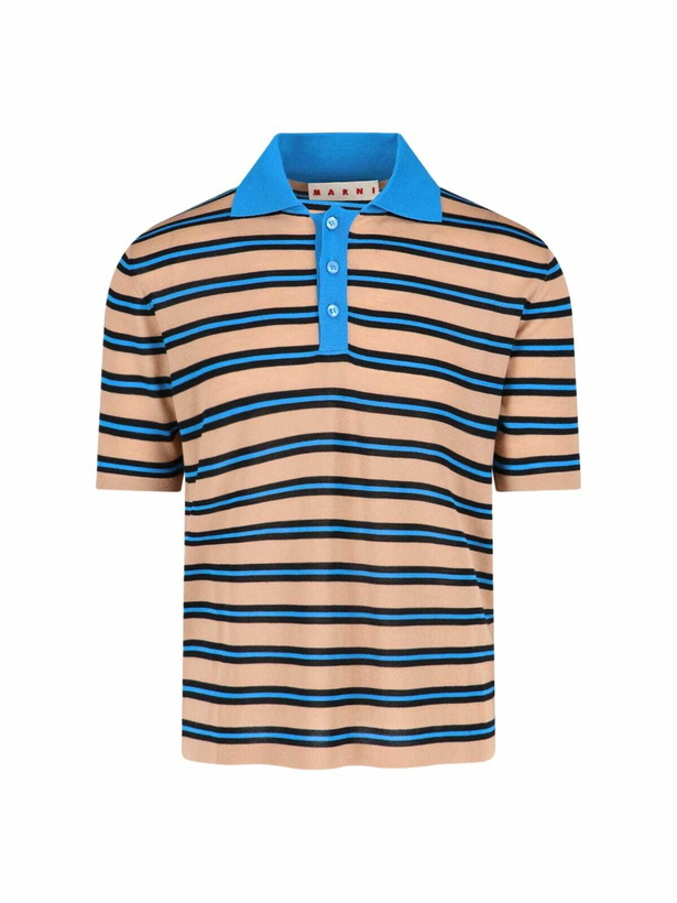 Photo: Marni Striped Virgin Wool Polo Shirt