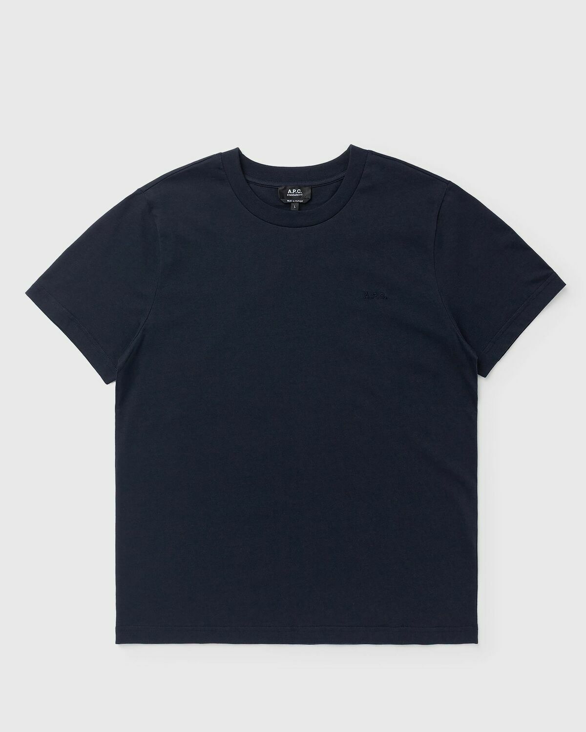 A.P.C. JERSEY BIOLOGIQUE Blue Mens Shortsleefe